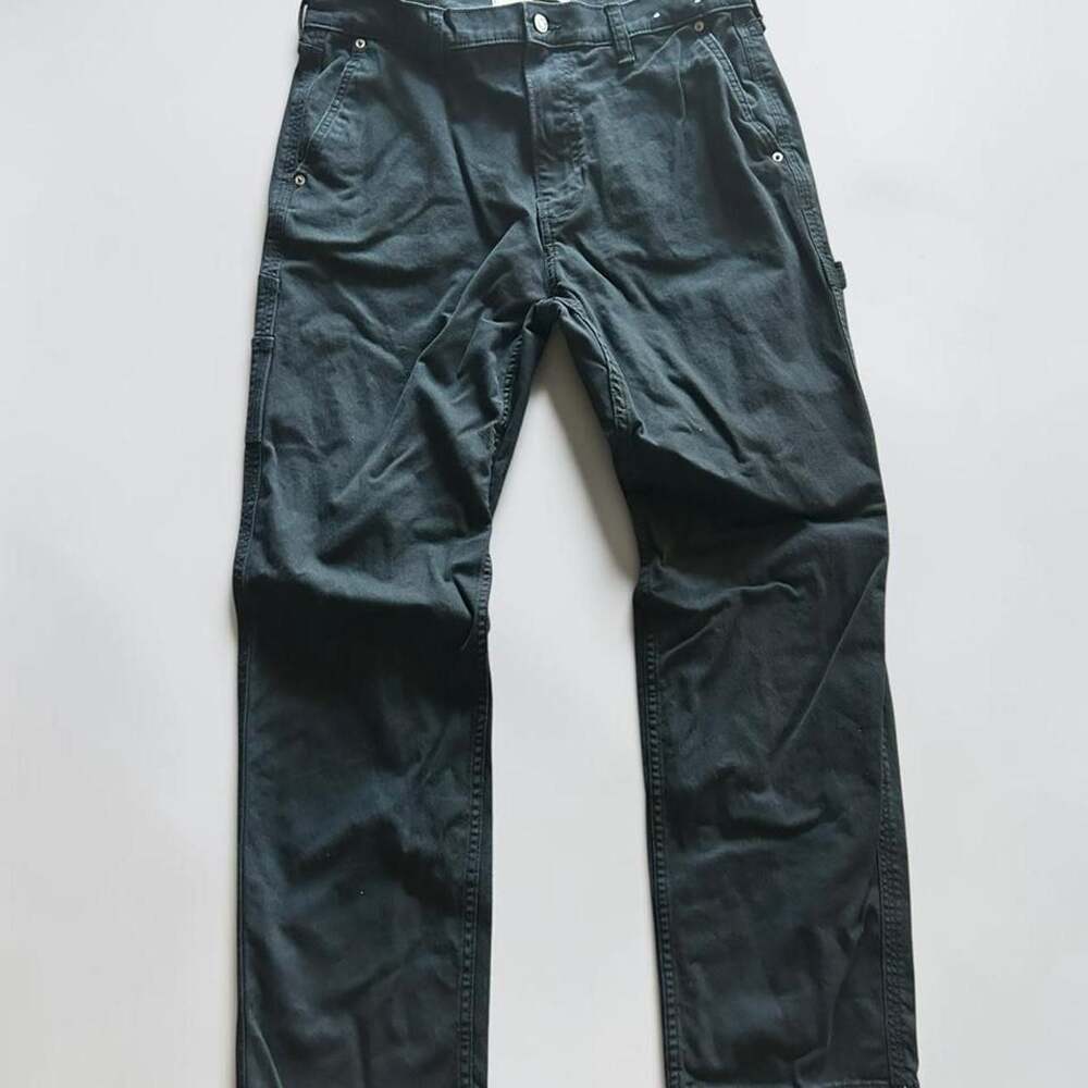 Hollister Loose Fit Washed Black Carpenter Utility Pants